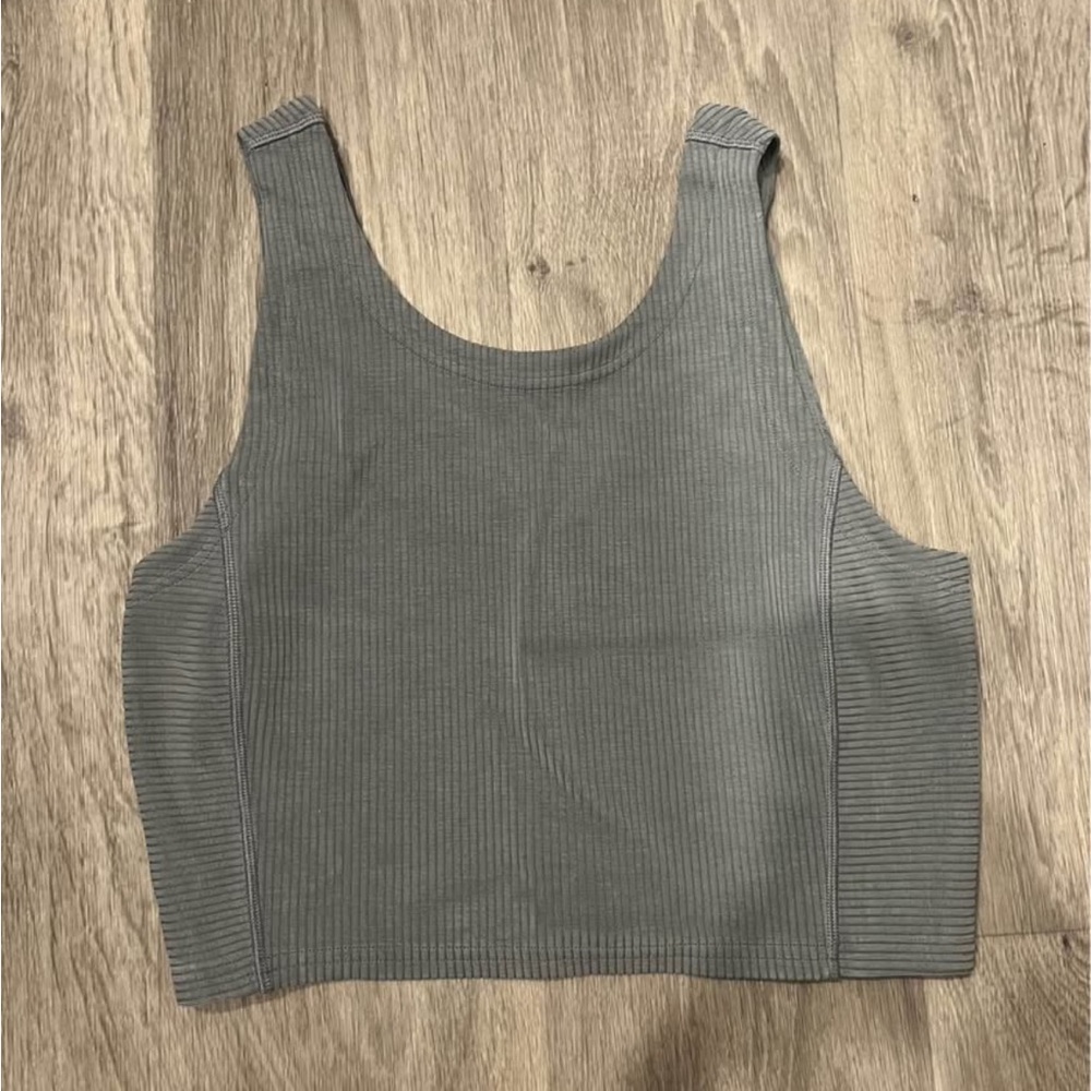 lululemon athletica Gray Ribbed Crop Top